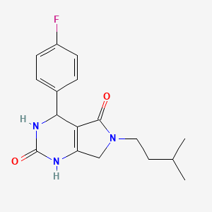 B2500096 4-(4-fluorophenyl)-6-isopentyl-3,4,6,7-tetrahydro-1H-pyrrolo[3,4-d]pyrimidine-2,5-dione CAS No. 940250-99-7