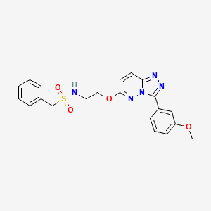 molecular formula C21H21N5O4S B2500109 N-(2-((3-(3-methoxyphenyl)-[1,2,4]triazolo[4,3-b]pyridazin-6-yl)oxy)ethyl)-1-phenylmethanesulfonamide CAS No. 1020976-34-4