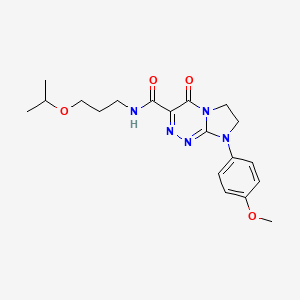 molecular formula C19H25N5O4 B2500123 8-(4-methoxyphenyl)-4-oxo-N-[3-(propan-2-yloxy)propyl]-4H,6H,7H,8H-imidazo[2,1-c][1,2,4]triazine-3-carboxamide CAS No. 946311-21-3