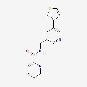 molecular formula C16H13N3OS B2500128 N-((5-(thiophen-3-yl)pyridin-3-yl)methyl)picolinamide CAS No. 1798520-20-3