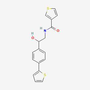 molecular formula C17H15NO2S2 B2500141 N-{2-hydroxy-2-[4-(thiophen-2-yl)phenyl]ethyl}thiophene-3-carboxamide CAS No. 2380178-17-4