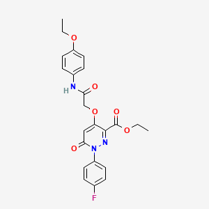 molecular formula C23H22FN3O6 B2500143 ethyl 4-{[(4-ethoxyphenyl)carbamoyl]methoxy}-1-(4-fluorophenyl)-6-oxo-1,6-dihydropyridazine-3-carboxylate CAS No. 899992-72-4