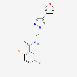 molecular formula C17H16BrN3O3 B2500147 2-bromo-N-(2-(4-(furan-3-yl)-1H-pyrazol-1-yl)ethyl)-5-methoxybenzamide CAS No. 2034288-29-2