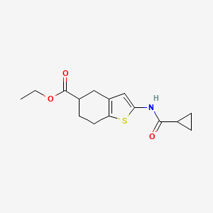 molecular formula C15H19NO3S B2500153 ethyl2-cyclopropaneamido-4,5,6,7-tetrahydro-1-benzothiophene-5-carboxylate CAS No. 2407479-98-3
