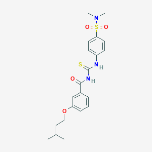 molecular formula C21H27N3O4S2 B250017 N-[[4-(dimethylsulfamoyl)phenyl]carbamothioyl]-3-(3-methylbutoxy)benzamide 