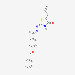 molecular formula C20H19N3O2S B2500200 (E)-5-allyl-2-((E)-(4-(benzyloxy)benzylidene)hydrazono)thiazolidin-4-one CAS No. 469871-67-8