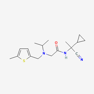 molecular formula C17H25N3OS B2500201 N-(1-cyano-1-cyclopropylethyl)-2-{[(5-methylthiophen-2-yl)methyl](propan-2-yl)amino}acetamide CAS No. 1241656-24-5