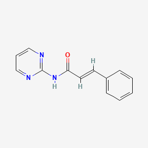 molecular formula C13H11N3O B2500215 3-phenyl-N-pyrimidin-2-ylprop-2-enamide CAS No. 18602-66-9