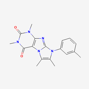 molecular formula C18H19N5O2 B2500223 1,3,6,7-tetramethyl-8-(m-tolyl)-1H-imidazo[2,1-f]purine-2,4(3H,8H)-dione CAS No. 36183-86-5