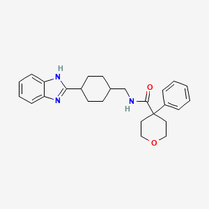 molecular formula C26H31N3O2 B2500235 N-((4-(1H-benzo[d]imidazol-2-yl)cyclohexyl)methyl)-4-phenyltetrahydro-2H-pyran-4-carboxamide CAS No. 1206998-63-1