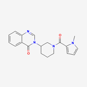 molecular formula C19H20N4O2 B2500258 3-(1-(1-methyl-1H-pyrrole-2-carbonyl)piperidin-3-yl)quinazolin-4(3H)-one CAS No. 2034517-46-7