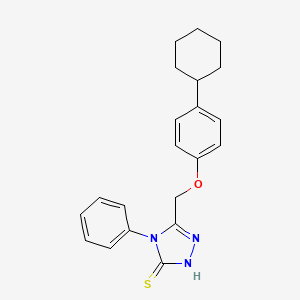molecular formula C21H23N3OS B2500263 5-[(4-cyclohexylphenoxy)methyl]-4-phenyl-4H-1,2,4-triazole-3-thiol CAS No. 311793-91-6