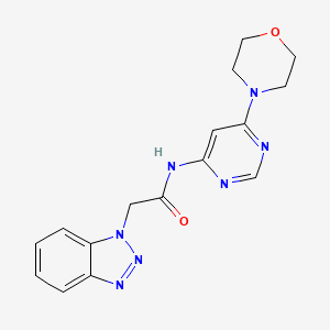 molecular formula C16H17N7O2 B2500272 2-(1H-benzo[d][1,2,3]triazol-1-yl)-N-(6-morpholinopyrimidin-4-yl)acetamide CAS No. 1396869-66-1