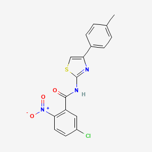 molecular formula C17H12ClN3O3S B2500282 5-chloro-N-[4-(4-methylphenyl)-1,3-thiazol-2-yl]-2-nitrobenzamide CAS No. 476282-64-1