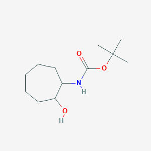 molecular formula C12H23NO3 B2500300 tert-butyl N-(2-hydroxycycloheptyl)carbamate CAS No. 2220188-41-8