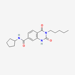 molecular formula C19H25N3O3 B2500301 N-cyclopentyl-2,4-dioxo-3-pentyl-1,2,3,4-tetrahydroquinazoline-7-carboxamide CAS No. 892264-30-1