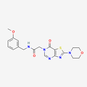 molecular formula C19H21N5O4S B2500304 N-[(3-methoxyphenyl)methyl]-2-[2-(morpholin-4-yl)-7-oxo-6H,7H-[1,3]thiazolo[4,5-d]pyrimidin-6-yl]acetamide CAS No. 1223775-15-2