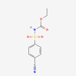 molecular formula C10H10N2O4S B2500308 ethyl N-(4-cyanophenyl)sulfonylcarbamate CAS No. 227327-16-4