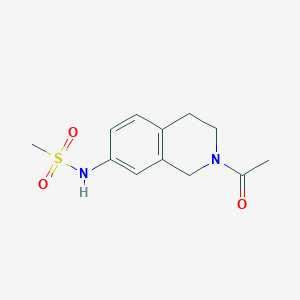 molecular formula C12H16N2O3S B2500331 N-(2-acetyl-1,2,3,4-tetrahydroisoquinolin-7-yl)methanesulfonamide CAS No. 955672-44-3