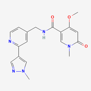 4-methoxy-1-methyl-N-{[2-(1-methyl-1H-pyrazol-4-yl)pyridin-4-yl]methyl}-6-oxo-1,6-dihydropyridine-3-carboxamide