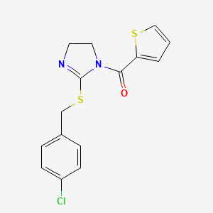 [2-[(4-Chlorophenyl)methylsulfanyl]-4,5-dihydroimidazol-1-yl]-thiophen-2-ylmethanone