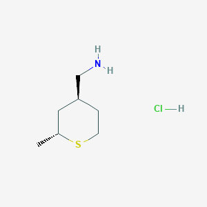 [(2R,4S)-2-Methylthian-4-yl]methanamine;hydrochloride