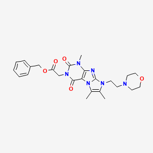 benzyl 2-(1,6,7-trimethyl-8-(2-morpholinoethyl)-2,4-dioxo-1H-imidazo[2,1-f]purin-3(2H,4H,8H)-yl)acetate