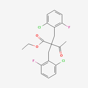 molecular formula C20H18Cl2F2O3 B2500366 Ethyl 2,2-bis[(2-chloro-6-fluorophenyl)methyl]-3-oxobutanoate CAS No. 400082-53-3