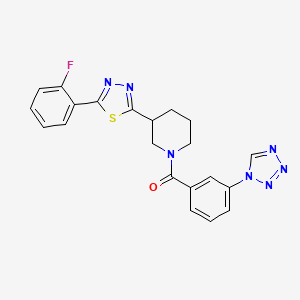 (3-(1H-tetrazol-1-yl)phenyl)(3-(5-(2-fluorophenyl)-1,3,4-thiadiazol-2-yl)piperidin-1-yl)methanone