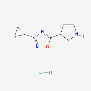 3-Cyclopropyl-5-pyrrolidin-3-yl-1,2,4-oxadiazole;hydrochloride