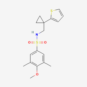 4-methoxy-3,5-dimethyl-N-((1-(thiophen-2-yl)cyclopropyl)methyl)benzenesulfonamide