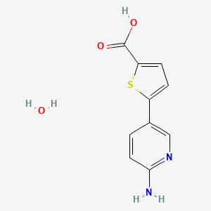 molecular formula C10H10N2O3S B2500390 5-(6-Aminopyridin-3-yl)thiophene-2-carboxylic acid hydrate CAS No. 2378806-60-9