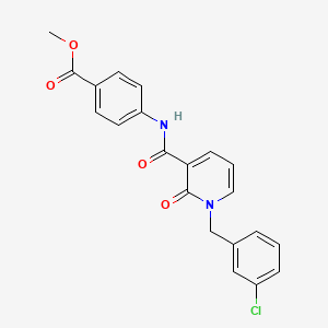 molecular formula C21H17ClN2O4 B2500401 methyl 4-{1-[(3-chlorophenyl)methyl]-2-oxo-1,2-dihydropyridine-3-amido}benzoate CAS No. 946331-90-4
