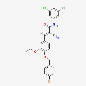 molecular formula C25H19BrCl2N2O3 B2500424 (E)-3-[4-[(4-bromophenyl)methoxy]-3-ethoxyphenyl]-2-cyano-N-(3,5-dichlorophenyl)prop-2-enamide CAS No. 380477-27-0