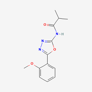 molecular formula C13H15N3O3 B2500430 N-[5-(2-methoxyphenyl)-1,3,4-oxadiazol-2-yl]-2-methylpropanamide CAS No. 888414-01-5