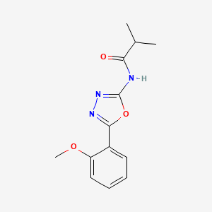molecular formula C13H15N3O3 B2500430 N-(5-(2-methoxyphenyl)-1,3,4-oxadiazol-2-yl)isobutyramide CAS No. 888414-01-5