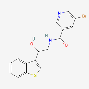 molecular formula C16H13BrN2O2S B2500438 N-(2-(benzo[b]thiophen-3-yl)-2-hydroxyethyl)-5-bromonicotinamide CAS No. 2097925-86-3