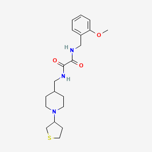 molecular formula C20H29N3O3S B2500439 N1-(2-methoxybenzyl)-N2-((1-(tetrahydrothiophen-3-yl)piperidin-4-yl)methyl)oxalamide CAS No. 2034477-42-2