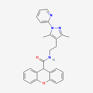 molecular formula C26H24N4O2 B2500465 N-(2-(3,5-dimethyl-1-(pyridin-2-yl)-1H-pyrazol-4-yl)ethyl)-9H-xanthene-9-carboxamide CAS No. 2034619-77-5