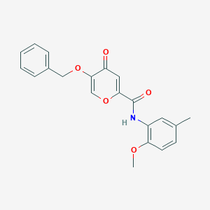 molecular formula C21H19NO5 B2500482 5-(benzyloxy)-N-(2-methoxy-5-methylphenyl)-4-oxo-4H-pyran-2-carboxamide CAS No. 1021093-34-4