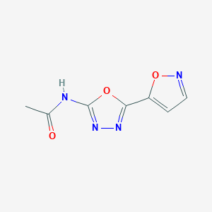 molecular formula C7H6N4O3 B2500496 N-(5-(isoxazol-5-yl)-1,3,4-oxadiazol-2-yl)acetamide CAS No. 946281-07-8