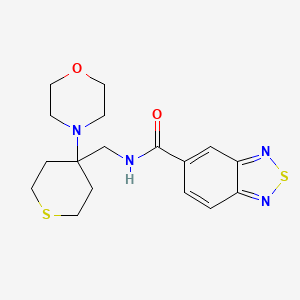 molecular formula C17H22N4O2S2 B2500497 N-{[4-(morpholin-4-yl)thian-4-yl]methyl}-2,1,3-benzothiadiazole-5-carboxamide CAS No. 2380143-80-4