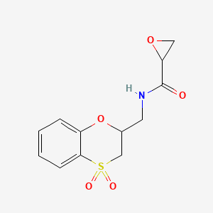 molecular formula C12H13NO5S B2500499 N-[(4,4-Dioxo-2,3-dihydro-1,4lambda6-benzoxathiin-2-yl)methyl]oxirane-2-carboxamide CAS No. 2418712-33-9