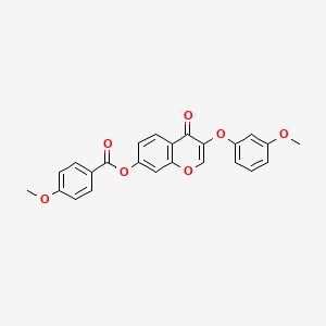 molecular formula C24H18O7 B2500534 3-(3-methoxyphenoxy)-4-oxo-4H-chromen-7-yl 4-methoxybenzoate CAS No. 637749-74-7