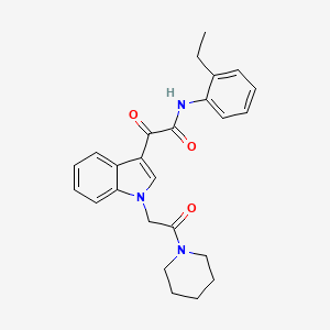 molecular formula C25H27N3O3 B2500553 N-(2-ethylphenyl)-2-oxo-2-[1-(2-oxo-2-piperidin-1-ylethyl)indol-3-yl]acetamide CAS No. 872861-53-5