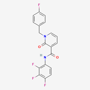 molecular formula C19H12F4N2O2 B2500609 1-[(4-fluorophenyl)methyl]-2-oxo-N-(2,3,4-trifluorophenyl)-1,2-dihydropyridine-3-carboxamide CAS No. 946245-92-7