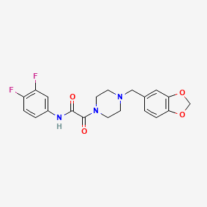 molecular formula C20H19F2N3O4 B2500625 2-(4-(benzo[d][1,3]dioxol-5-ylmethyl)piperazin-1-yl)-N-(3,4-difluorophenyl)-2-oxoacetamide CAS No. 941963-06-0