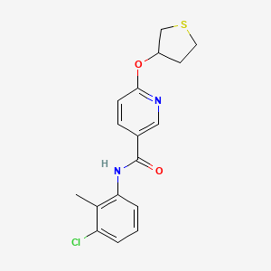 molecular formula C17H17ClN2O2S B2500632 N-(3-chloro-2-methylphenyl)-6-(thiolan-3-yloxy)pyridine-3-carboxamide CAS No. 2034619-75-3