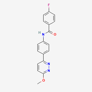 molecular formula C18H14FN3O2 B2500662 4-fluoro-N-[4-(6-methoxypyridazin-3-yl)phenyl]benzamide CAS No. 941946-15-2