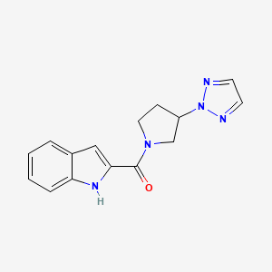 molecular formula C15H15N5O B2500668 2-[3-(2H-1,2,3-triazol-2-yl)pyrrolidine-1-carbonyl]-1H-indole CAS No. 2034269-37-7